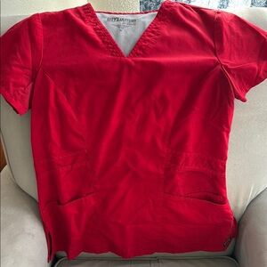 Grey's Anatomy Women's Red Scrub Top